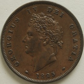 PENNIES 1825  GEORGE IV  GVF