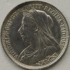 THREEPENCES SILVER 1898  VICTORIA  BU