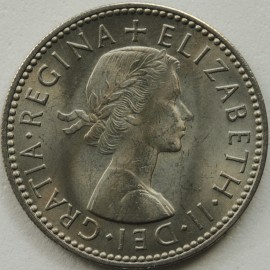 SHILLINGS 1958  ELIZABETH II ENG RARE GRADE BU