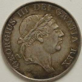 THREE SHILLINGS 1813  GEORGE III LAUREATE BUST GVF