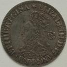 ELIZABETH I 1562  ELIZABETH I SIXPENCE. MILLED COINAGE. TALL BUST DECORATED DRESS. SMALL ROSE. REVERSE. CROSS FOURCHEE. MM STAR. GVF