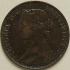 HALFPENCE 1865  VICTORIA SCARCE GVF