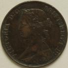 HALFPENCE 1865  VICTORIA SCARCE GVF