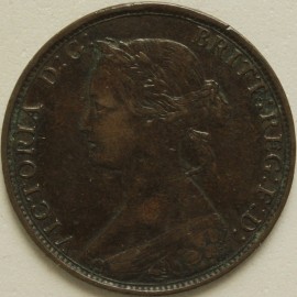 HALFPENCE 1865  VICTORIA SCARCE GVF