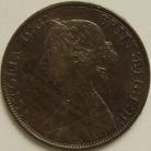 HALFPENCE 1868  VICTORIA VERY SCARCE - EDGE KNOCKS GVF