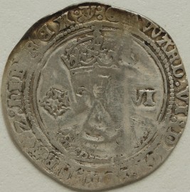 EDWARD VI 1551  EDWARD VI SIXPENCE. 3RD PERIOD. FINE SILVER. FACING BUST. MM Y FAIR