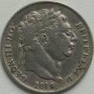 SIXPENCES 1819  GEORGE III LARGE 9 SCARCE NVF