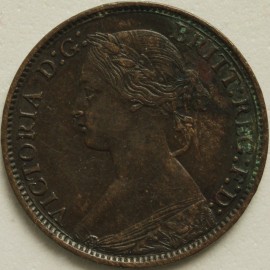 FARTHINGS 1875  VICTORIA SMALL DATE F529 SCARCE NVF