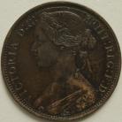 PENNIES 1867  VICTORIA F53 SCARCE GVF