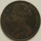 PENNIES 1869  VICTORIA EXTREMELY RARE NVF