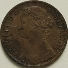 PENNIES 1874  VICTORIA F68 NARROW DATE RARE-  SCRATCH ON OBVERSE GVF