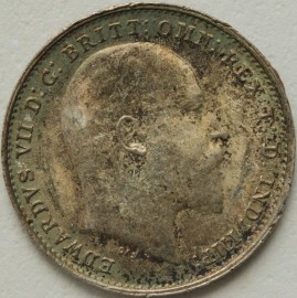 THREEPENCES SILVER 1908  EDWARD VII SCARCE UNC T