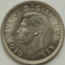 THREEPENCES SILVER 1942  GEORGE VI SCARCE UNC LUS