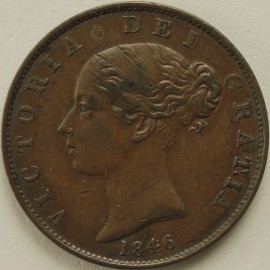 HALFPENCE 1846  VICTORIA VERY SCARCE GVF