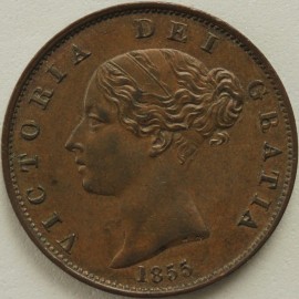 HALFPENCE 1855  VICTORIA  GVF