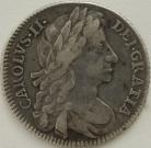 SHILLINGS 1683  CHARLES II 4TH BUST RARE NVF