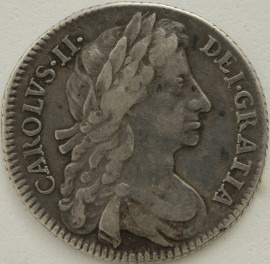 SHILLINGS 1683  CHARLES II 4TH BUST RARE NVF