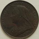 FARTHINGS 1897  VICTORIA LOW TIDE SCARCE - SUPERB DARK TONE UNC