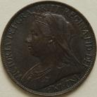 FARTHINGS 1901  VICTORIA SUPERB DARK TONE  UNC 