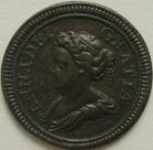 FARTHINGS 1714  ANNE COPPER PATTERN BMC 741 RARE IN THIS GRADE GEF