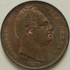 FARTHINGS 1831  WILLIAM IV INCUSE LINE ON SALTIRE UNC LUS