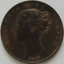 FARTHINGS 1847  VICTORIA  NEF