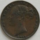 FARTHINGS 1855  VICTORIA WW RAISED SCARCE NVF