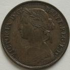 FARTHINGS 1860  VICTORIA TOOTHED 4 BERRIES F499 VF