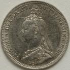 THREEPENCES SILVER 1891  VICTORIA GEF