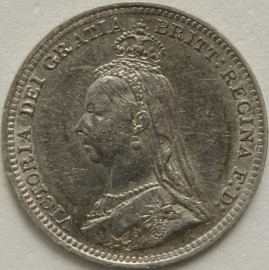 THREEPENCES SILVER 1891  VICTORIA  GEF