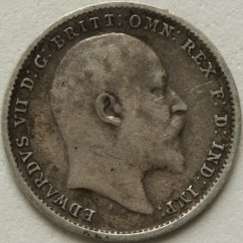 THREEPENCES SILVER 1902  EDWARD VII  GF