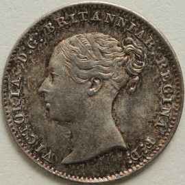 THREEPENCES SILVER 1850  VICTORIA SCARCE NUNC LUS