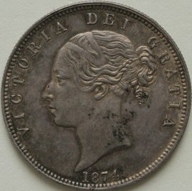 HALF CROWNS 1874  VICTORIA  GEF