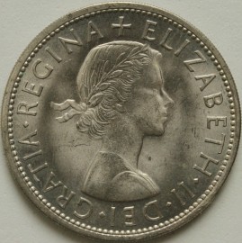 HALF CROWNS 1957  ELIZABETH II  BU