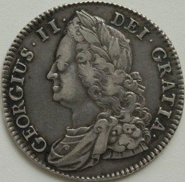 HALF CROWNS 1743  GEORGE II ROSES GVF