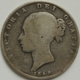 HALF CROWNS 1849  VICTORIA SMALL DATE RARE F