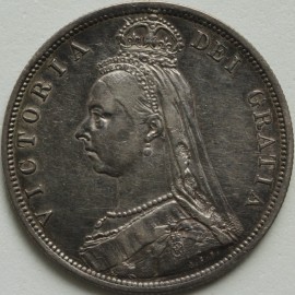 HALF CROWNS 1887  VICTORIA JUBILEE HEAD NEF