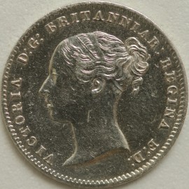 THREEPENCES SILVER 1839  VICTORIA RARE BU