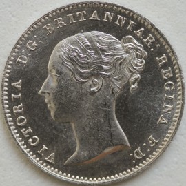 THREEPENCES SILVER 1861  VICTORIA TYPE A1 BU