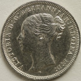 THREEPENCES SILVER 1876  VICTORIA  BU