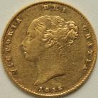 HALF SOVEREIGNS 1855  VICTORIA LONDON SHIELD GVF