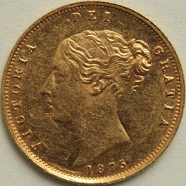 HALF SOVEREIGNS 1875  VICTORIA VICTORIA DIE NUMBER 42 GEF