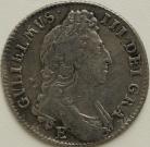 SHILLINGS 1697 E WILLIAM III 1ST BUST EXETER ESC 1098 SCARCE VF