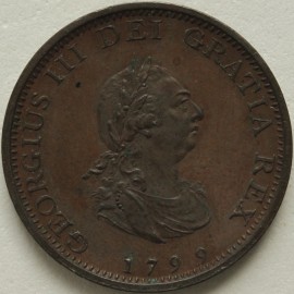 FARTHINGS 1799  GEORGE III PROOF IN BRONZED COPPER BMC 1277  UNC