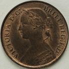 FARTHINGS 1860  VICTORIA TOOTHED BORDER 4 BERRIES F499 UNC LUS