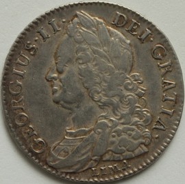 HALF CROWNS 1745  GEORGE II LIMA GVF