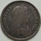 HALF CROWNS 1663  CHARLES II 1ST BUST XV GF