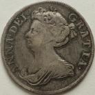 HALF CROWNS 1710  ANNE ROSES & PLUMES SCARCE GF/NVF