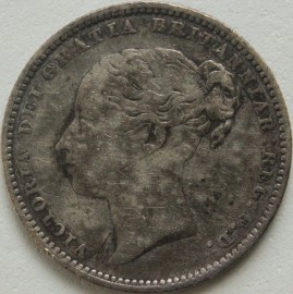 SHILLINGS 1884  VICTORIA LONG LINE GF