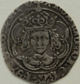 HENRY VII 1495 -1498 HENRY VII GROAT. FACING BUST ISSUE. TYPE IIIC. CROWN WITH ONE PLAIN AND ONE JEWELLED ARCH. MM PANSY NVF